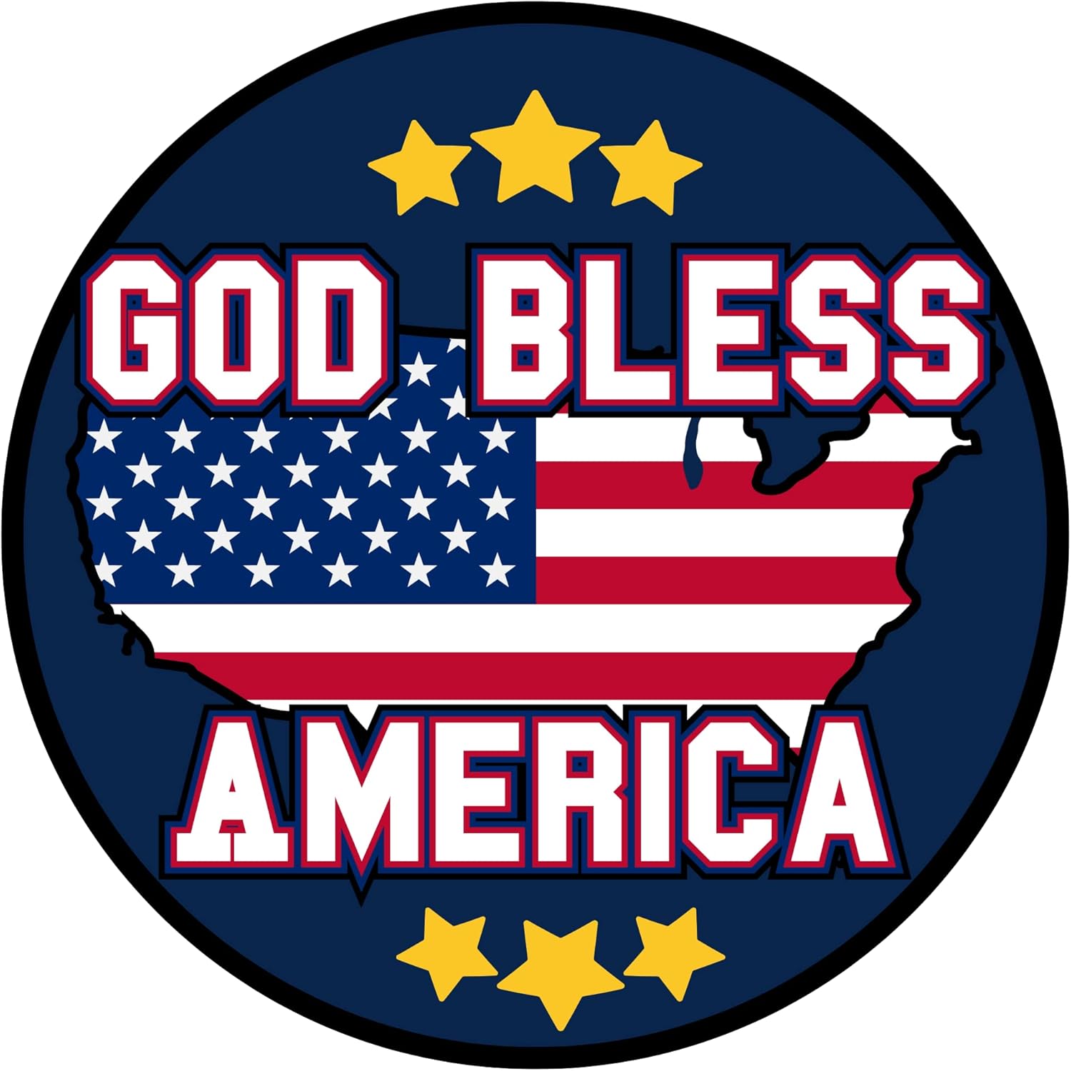 God Bless America Star Magnet, USA Themed Car Decal, Accessory for Refrigerator, Mailbox, and Other Magnetic Surfaces, 5.5 Inches