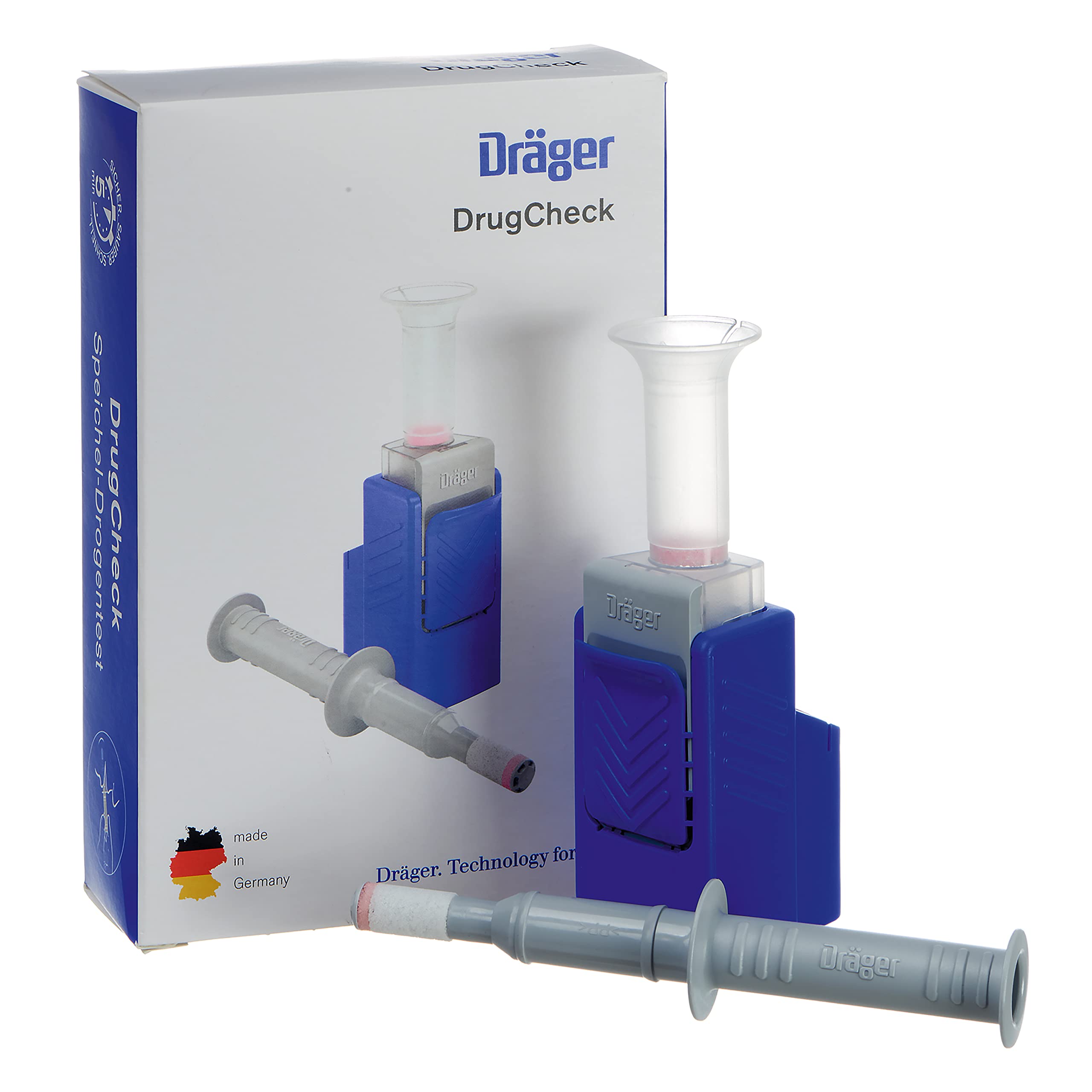Dräger DrugCheck 3000 Test antidroga multiplo salivare | Test rapido (6 sostanze) | THC (cannabis), oppiacei (eroina), cocaina, benzodiazepine, meta-anfetamine, anfetamine | rapido non invasivo| 3 pz.