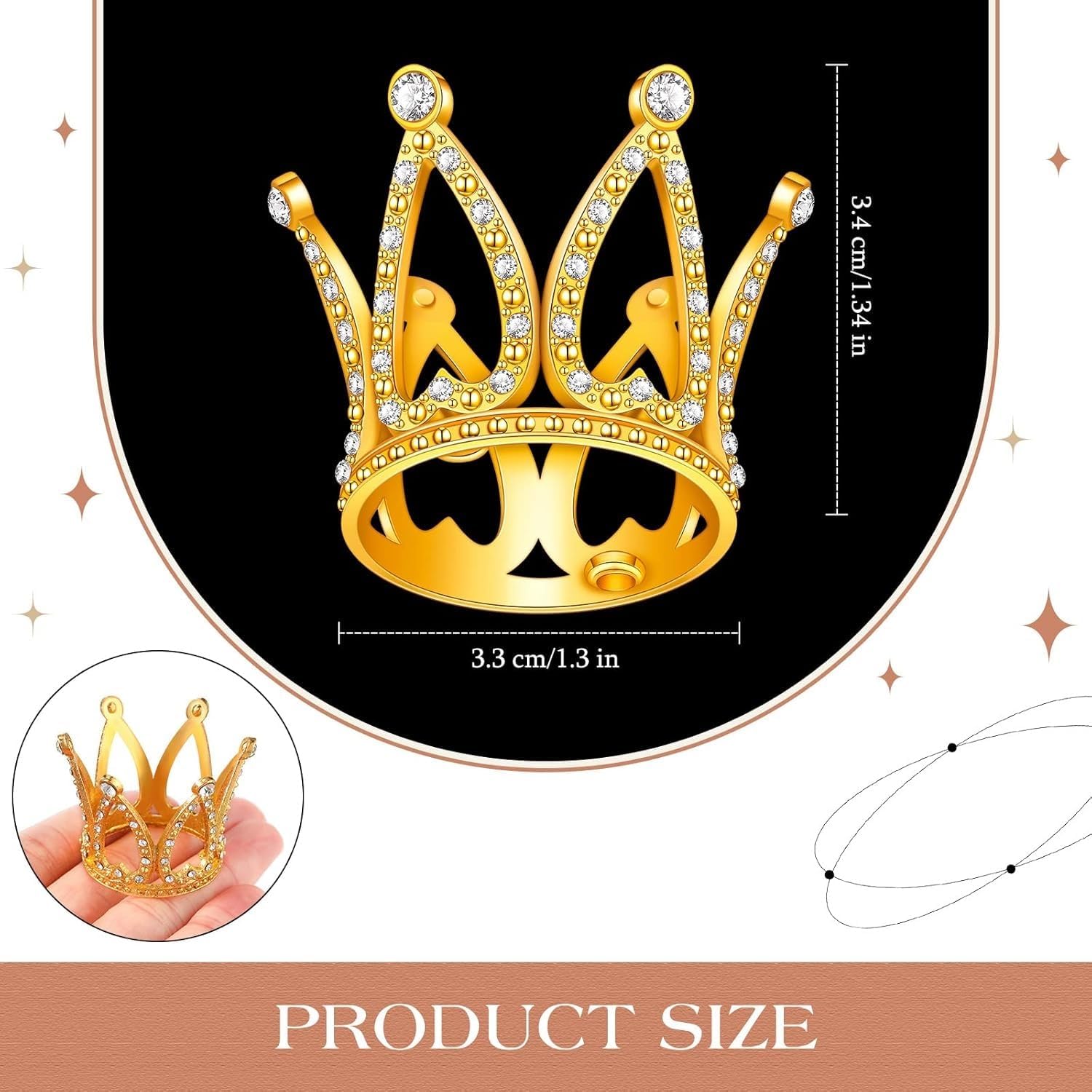 Maitys 50 Pcs Crown Cake Toppers Bulk Mini Gold Crown Cupcake Topper Queen Crowns for Flower Bouquet Decoration Birthday Wedding Christmas Party Baby Shower Decorations