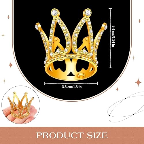 Miniatura 2 de Maitys 50 piezas de coronas para tartas a granel, corona dorada para cupcakes, coronas de reina para decoración de ramo de flores, cumpleaños, boda,