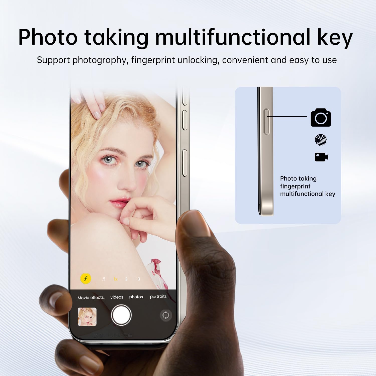 16PM Unlocked Phone,6.99" HD Screen The Phone,8+256GB with 128GB Memory Card Cell Phone, Android 13.0,108MP & 68 Camera,Photo Shortcut button/5G/Face ID/Fingerprint Lock (Gray) - 3