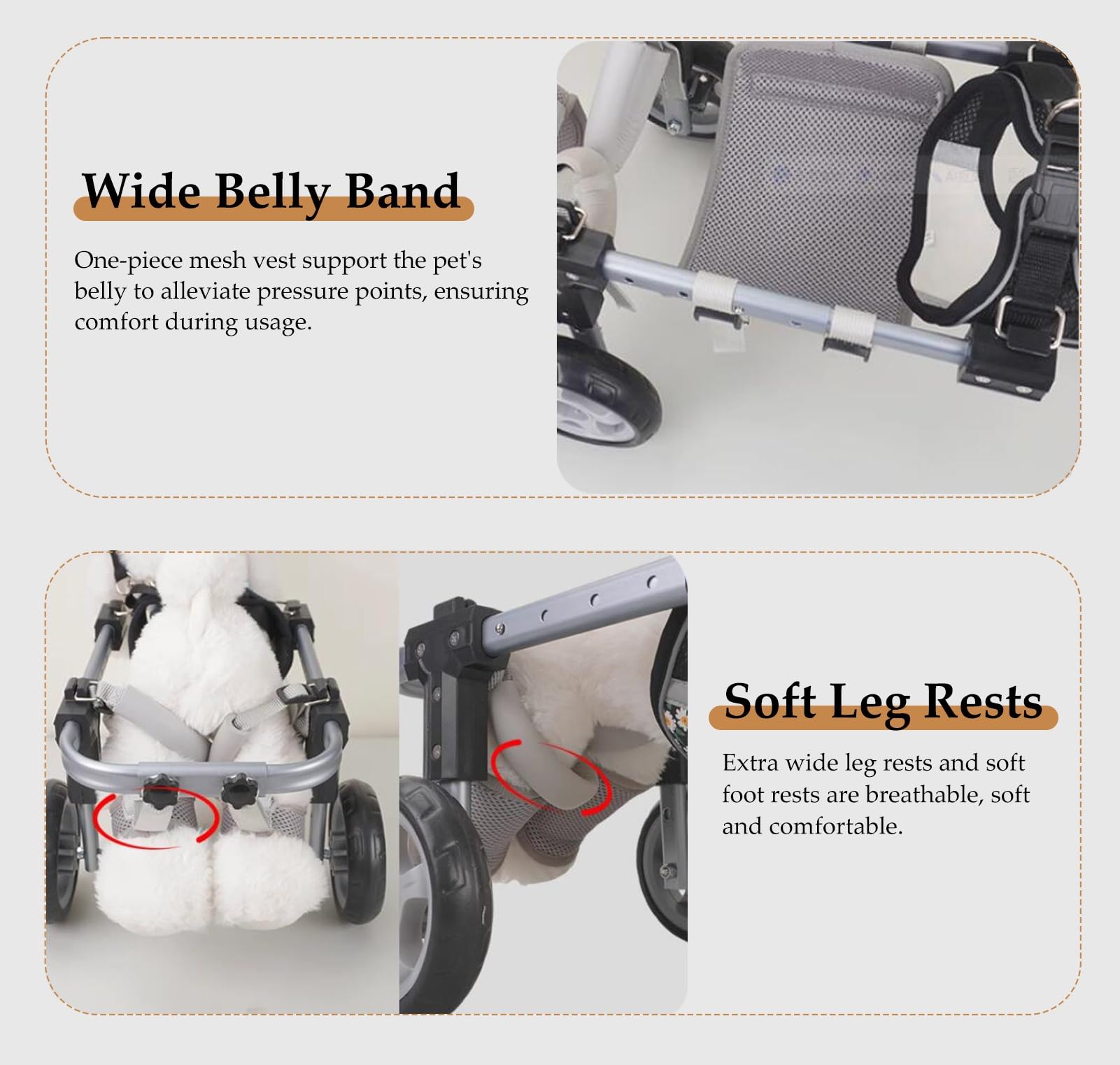 Generico Sedia a rotelle per Cani, Supporto Completo, 4 Ruote, Carrello per Cani disabili, Aiuto Mobilità per Camminare ed Esercizi Gambe