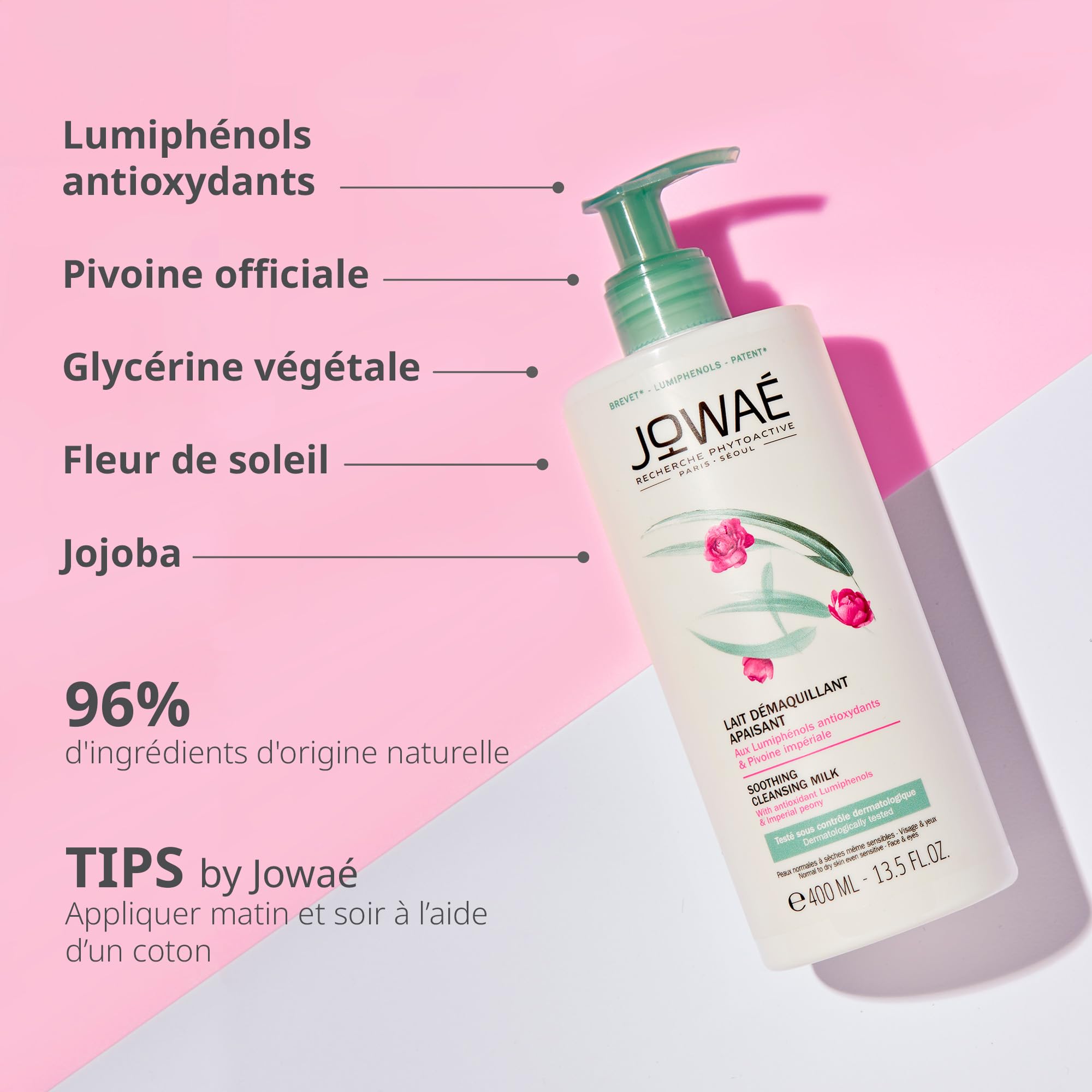 Jowae Lait Demaquillant Apaisant, 400 ml, 1 Unité, 1 Unité