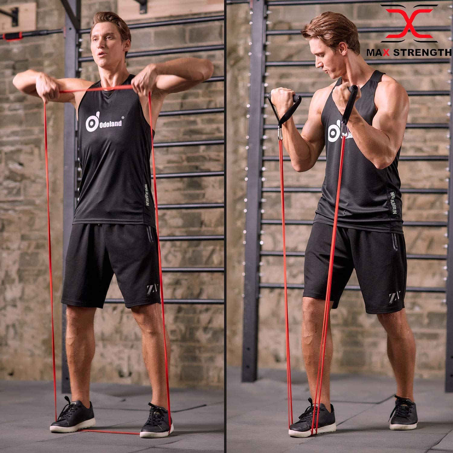 MAXSTRENGTH Taśma oporowa wspomagana do podciągania – taśmy treningowe do crossfitu – trójboju siłowego – joga – elastyczna mobilność dla kobiet i mężczyzn (kompletny zestaw (6 sztuk)