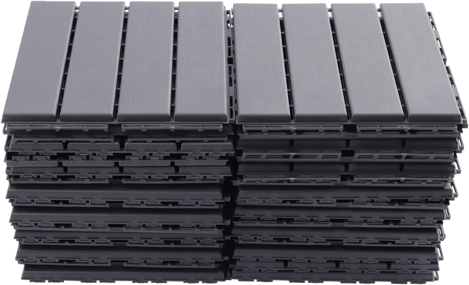 30 sq. ft Interlocking Deck Tiles, 30PCS, 12 x 12in PP Floor Tiles Outdoor Flooring, Patio Floor Decking for Balcony All Weather Use for Porch Poolside Garden Backyard (Dark Grey)