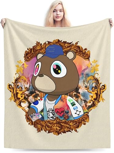 Kanye Tee West - Manta suave de microforro polar, mullida, delgada, decoración para el sofá de la cama, para esposa, marido, adulto, siesta, sala de