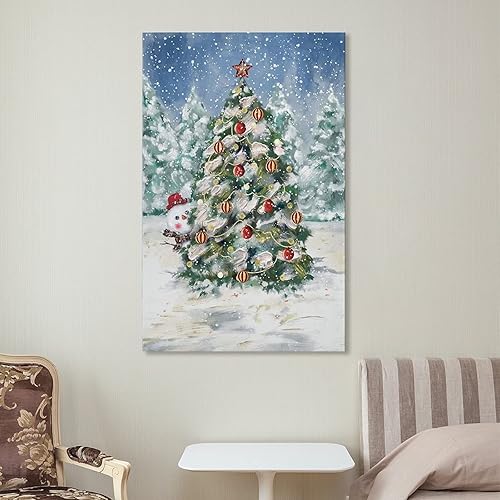 Miniatura 7 de Arte De Pared De Navidad Paisaje Moderno Lienzo De Árbol De Navidad Pintura Impresa Arte De Invierno Lienzo Secreto De Santa Imágenes De Santa Para