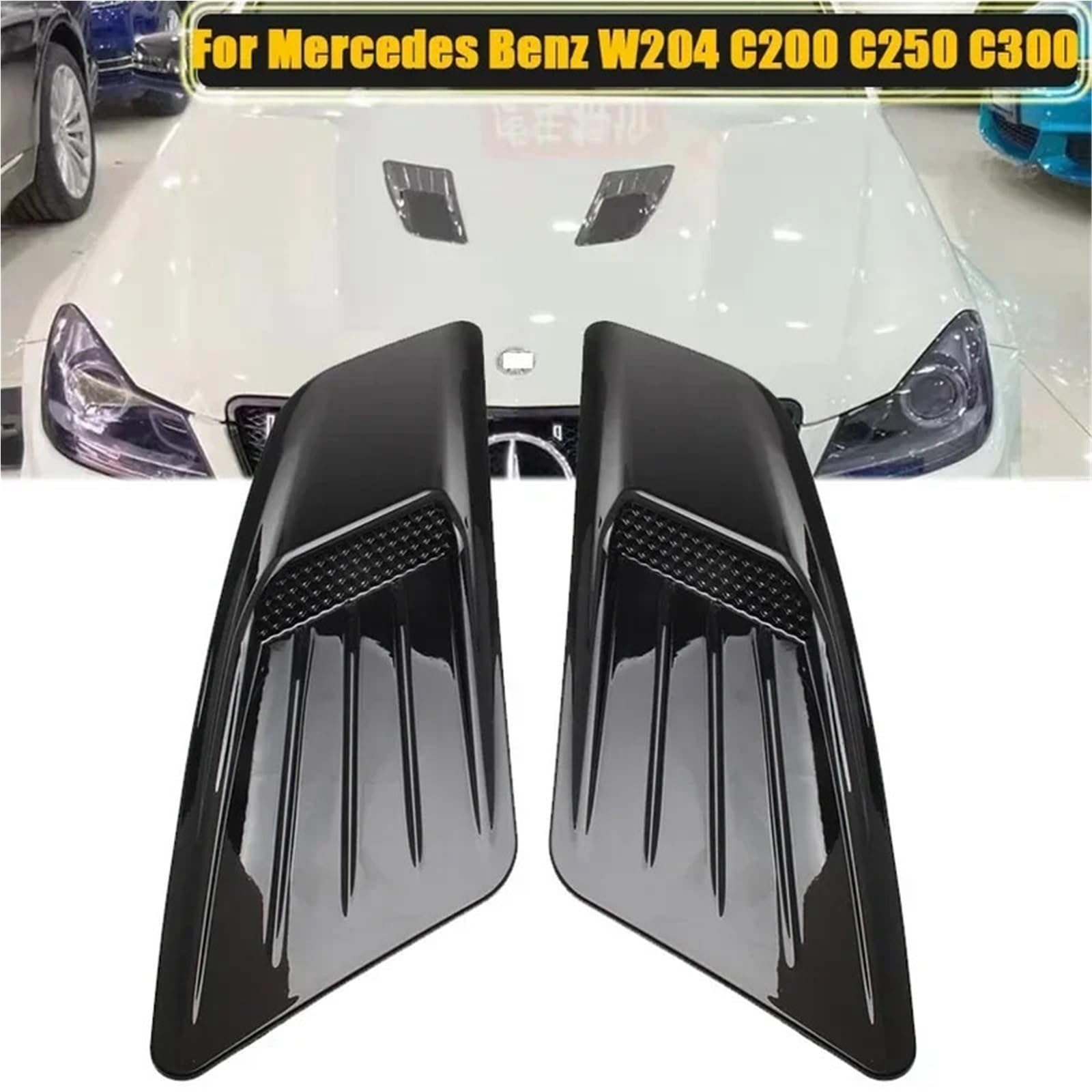 Pasuje Do Mercedes Benz W204 C200 C250 C300 Maska Wlot Powietrza Maski Osłona Otworu Wentylacyjnego Wykończenie Dekoracyjne(Black)