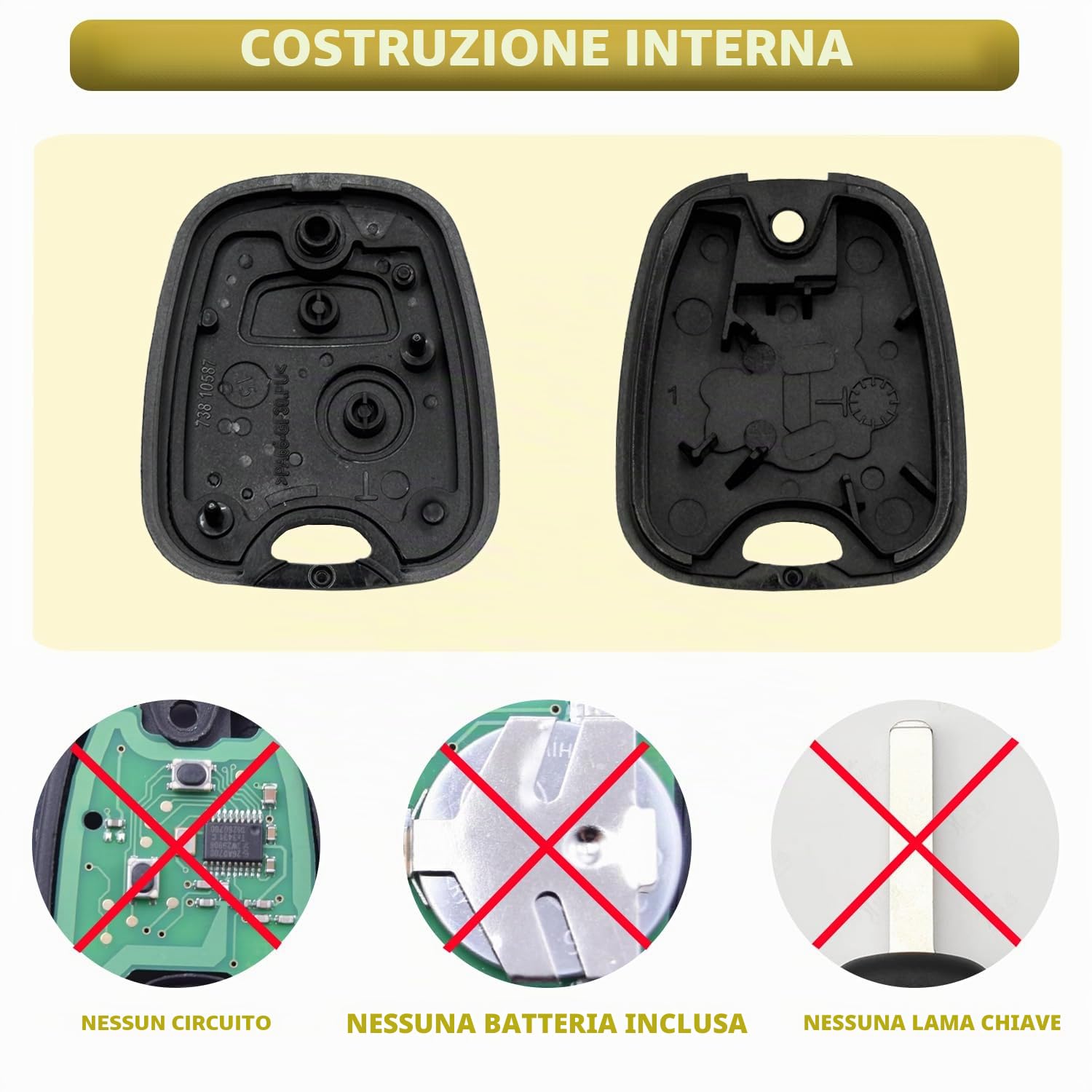 Custodia Chiave Auto Compatibile Peugeot 106 107 206 207 208 306 307 308 406 407 C1 C2 C3 C4 C5 Picasso Berlingo Saxo Xsara Toyota Aygo 2 Tasti Telecomando