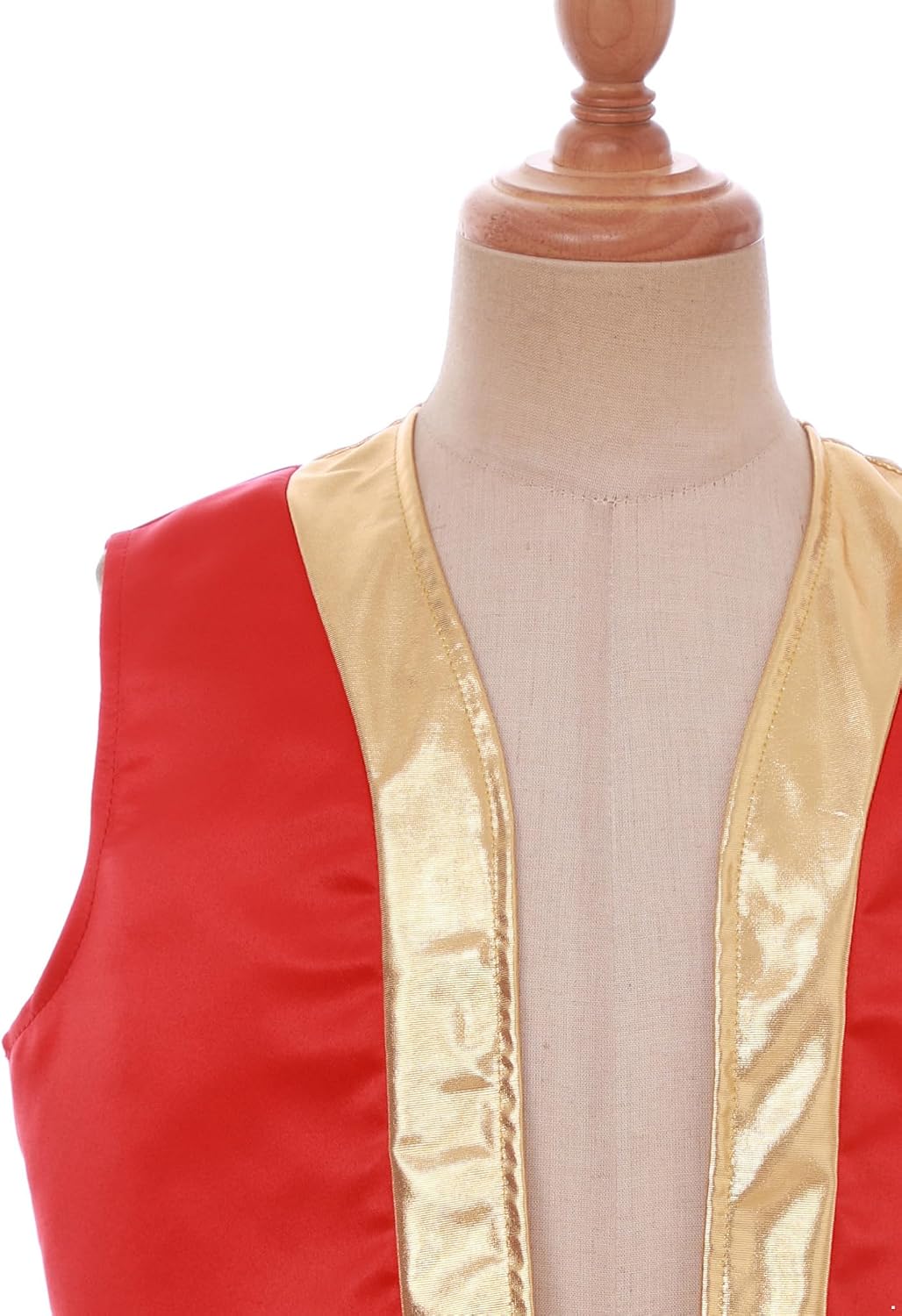 Alvivi Boys Halloween Dress Up Vest Sleeveless Buttonless Jacket Metallic Trim Waistcoat