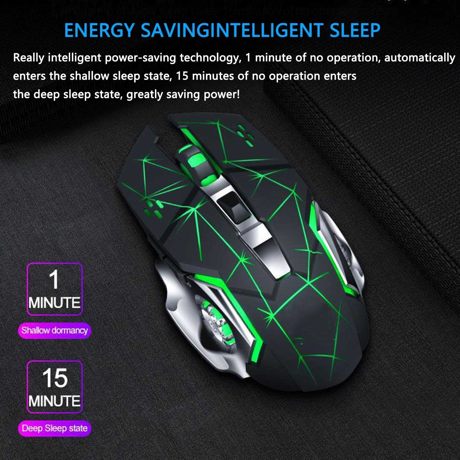 Mysz Mysz bezprzewodowa Mysz komputerowa do laptopa USB do gier Bluetooth Ergonomiczna mysz Urządzenie wskazujące Fotoelektryczny akumulator 2,4G(Grijs)