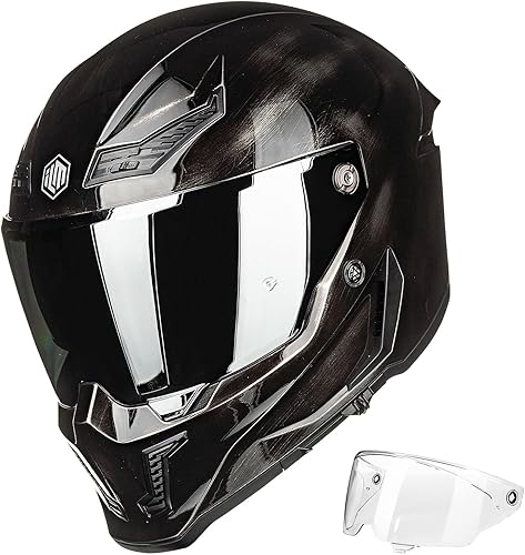 ILM Cascos para Motocicleta para Adultos Hombres Mujeres Cara Completa DOT ECE Powersports Visera Dual para Carreras en Carretera con Pinlock Modelo