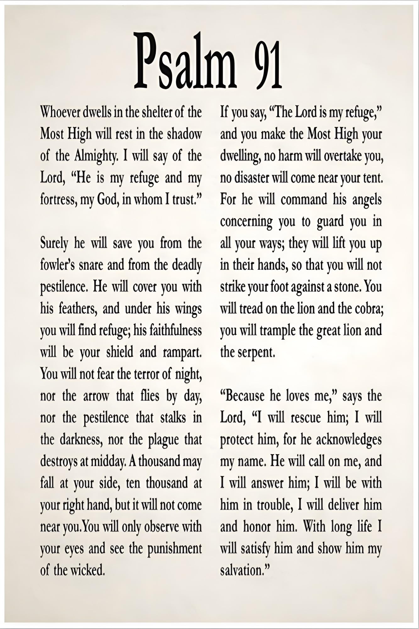 XGINERFEX He Who Dwells In The Secret Place Psalm 91 Canvas Print Christian Home Decor(Unframed,12x18inch(30x45cm))