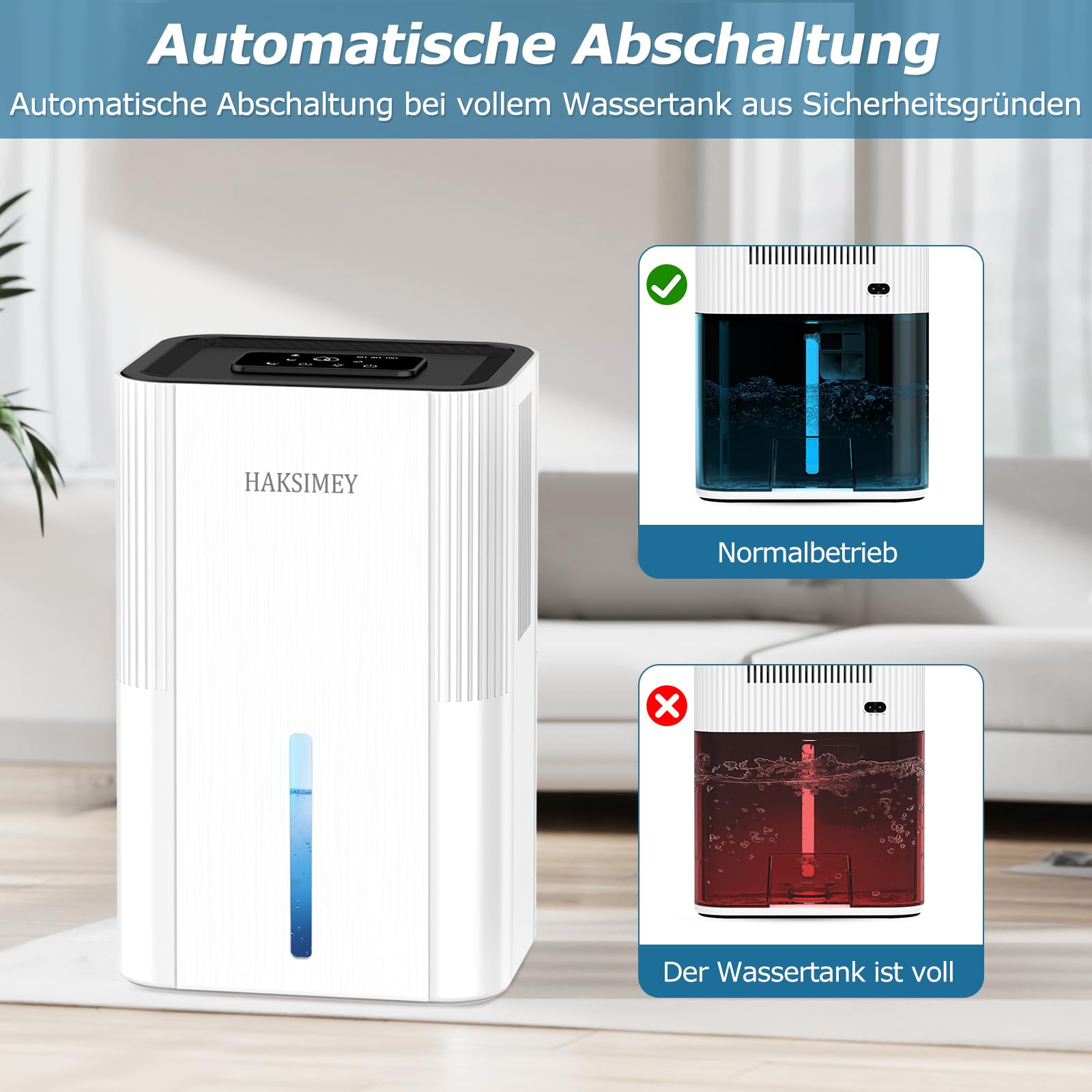 Luftentfeuchter elektrisch 2800ML,Tragbar Dehumidifier for Home mit Abtauen & Timer,Leise raumentfeuchter für Schlafzimmer Keller Badezimmer | 7-Farben LED Licht mit Nachtmodus