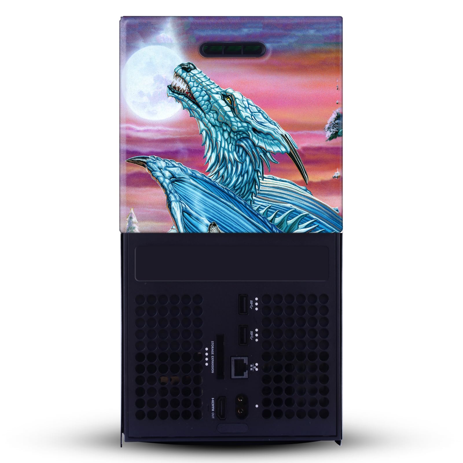 Head Case Designs Sous Licence Officielle Ed Beard Jr Lune De Loup De Chanson De Lune Dragons Enveloppement De Console De Jeu Et Skins Pour Manette De Jeu Ensemble compatible avec Xbox Series X