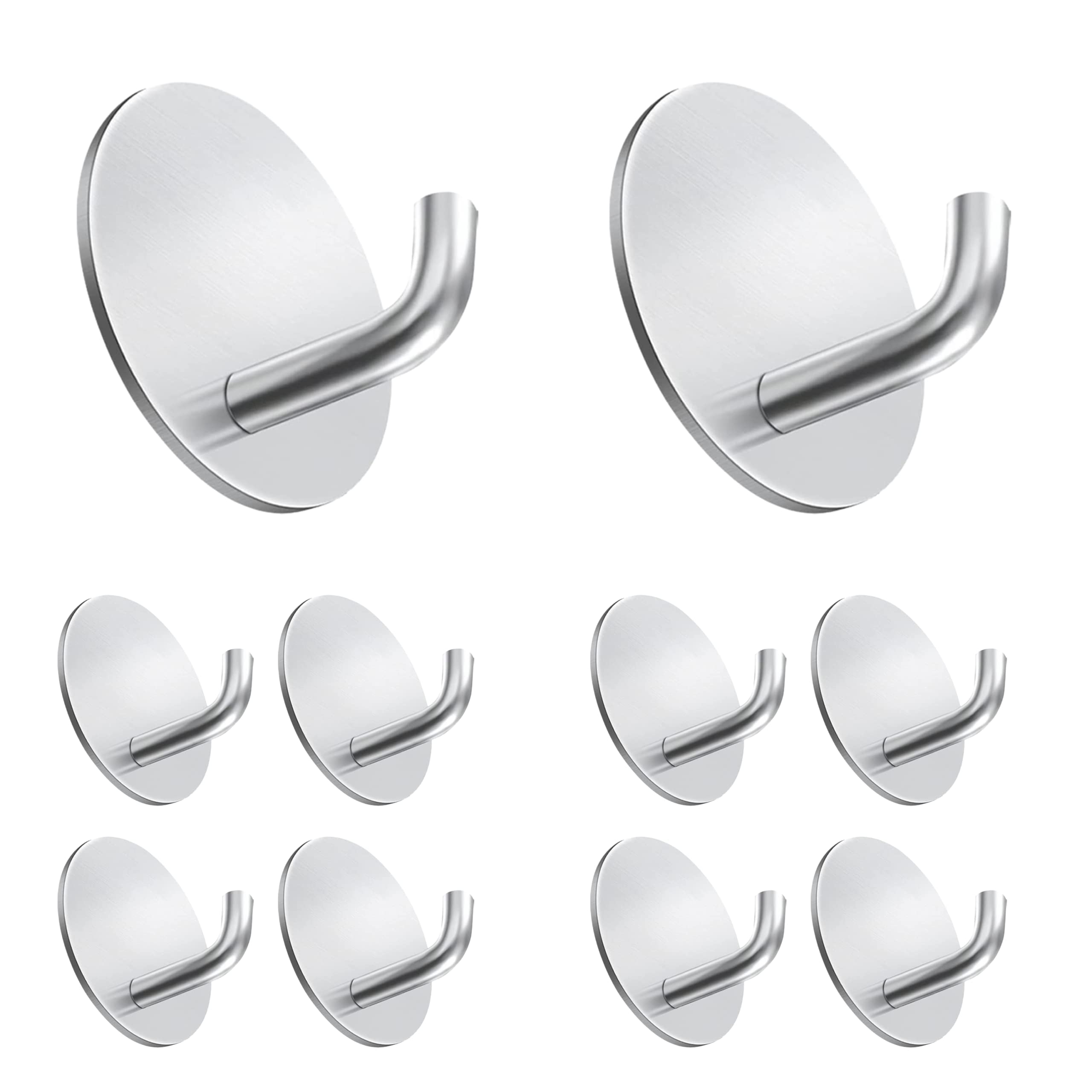 JD FRESH® Adhesive Sticking Hooks for Wall Heavy Duty Pack of 10 Pieces, Wall Hanging Hooks Heavy Used for Bathroom Toilet and Multipurpose Work Round Design Steel Color - 10 PCS (B09TLGV1QX) Amazon Price History, Amazon Price Tracker