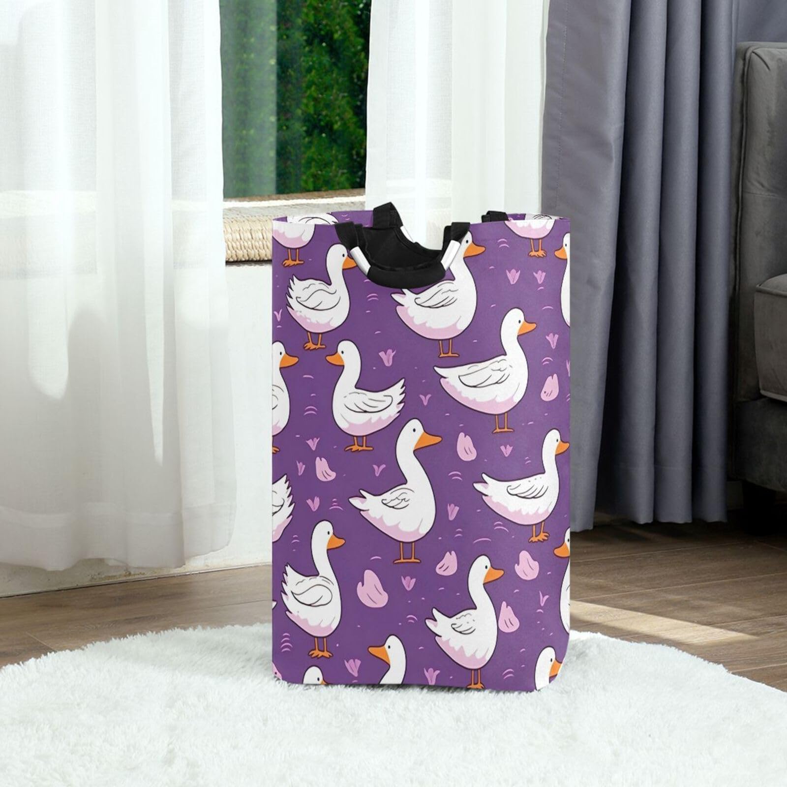 Jihqo Laundry Hamper Basket St Patrick's Clover Pattern Collapsible Nursery Storage Bin Waterproof Clothing Baskets for Home Bedroom Bathroom Washing Room