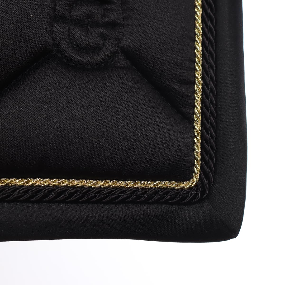 Equestrian Stockholm Tapis de selle noir doré - Dressage complet / WB - Noir/doré