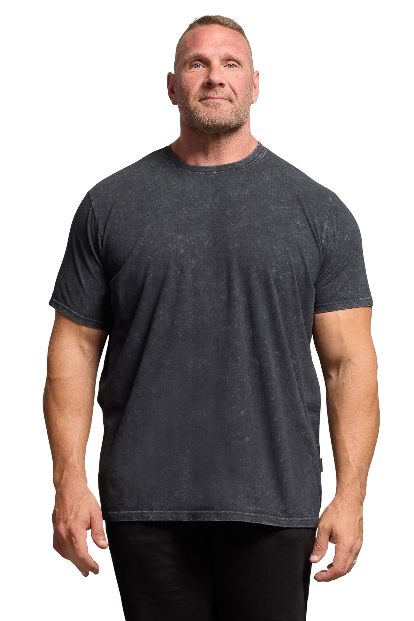 BadRhino Big & Tall Acid Wash T-Shirt - Men's - Plus Size Curve Black