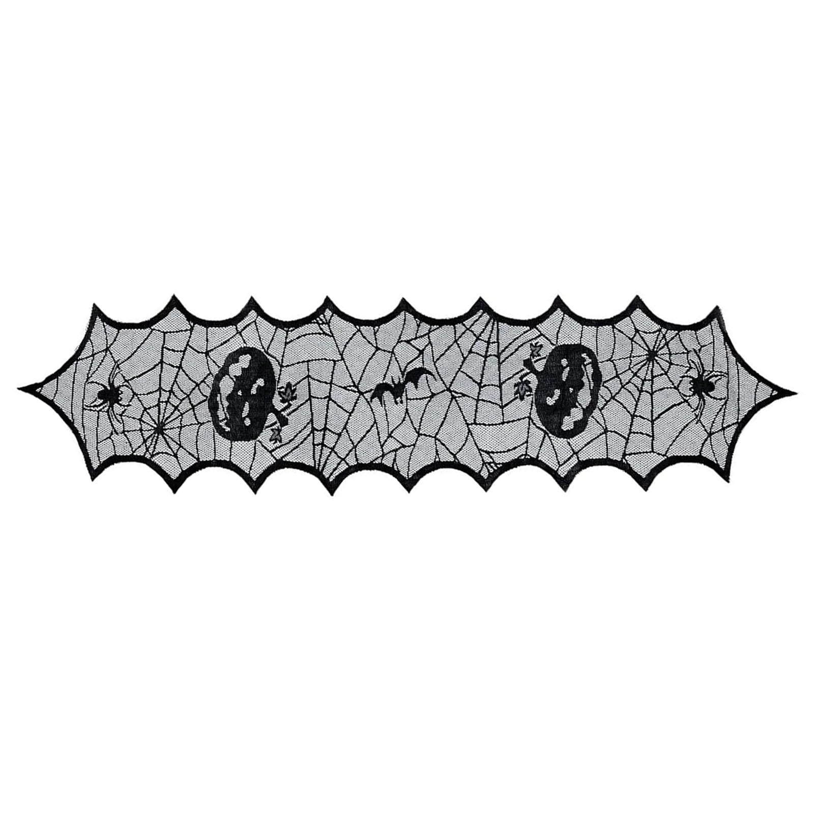 Msioytog Halloween Web Table Cloth Party Decoration Table Runner for Haunted Houses Decoration Tablecloth 1PC Halloween Party