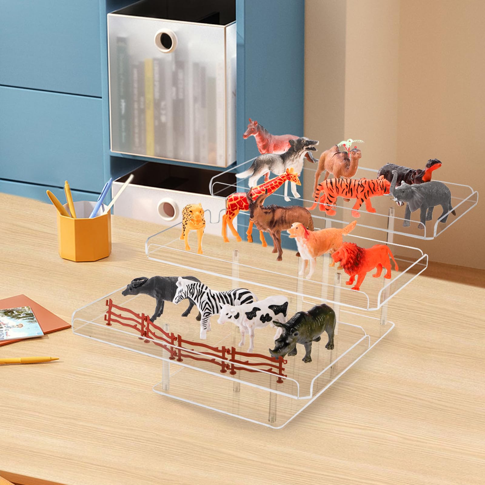 Juego de mesa de postre de acrílico, soporte transparente para cupcakes de 3 niveles, bandeja elevadora de alimentos para bodas, fiestas de cumpleaños, baby shower, bufé