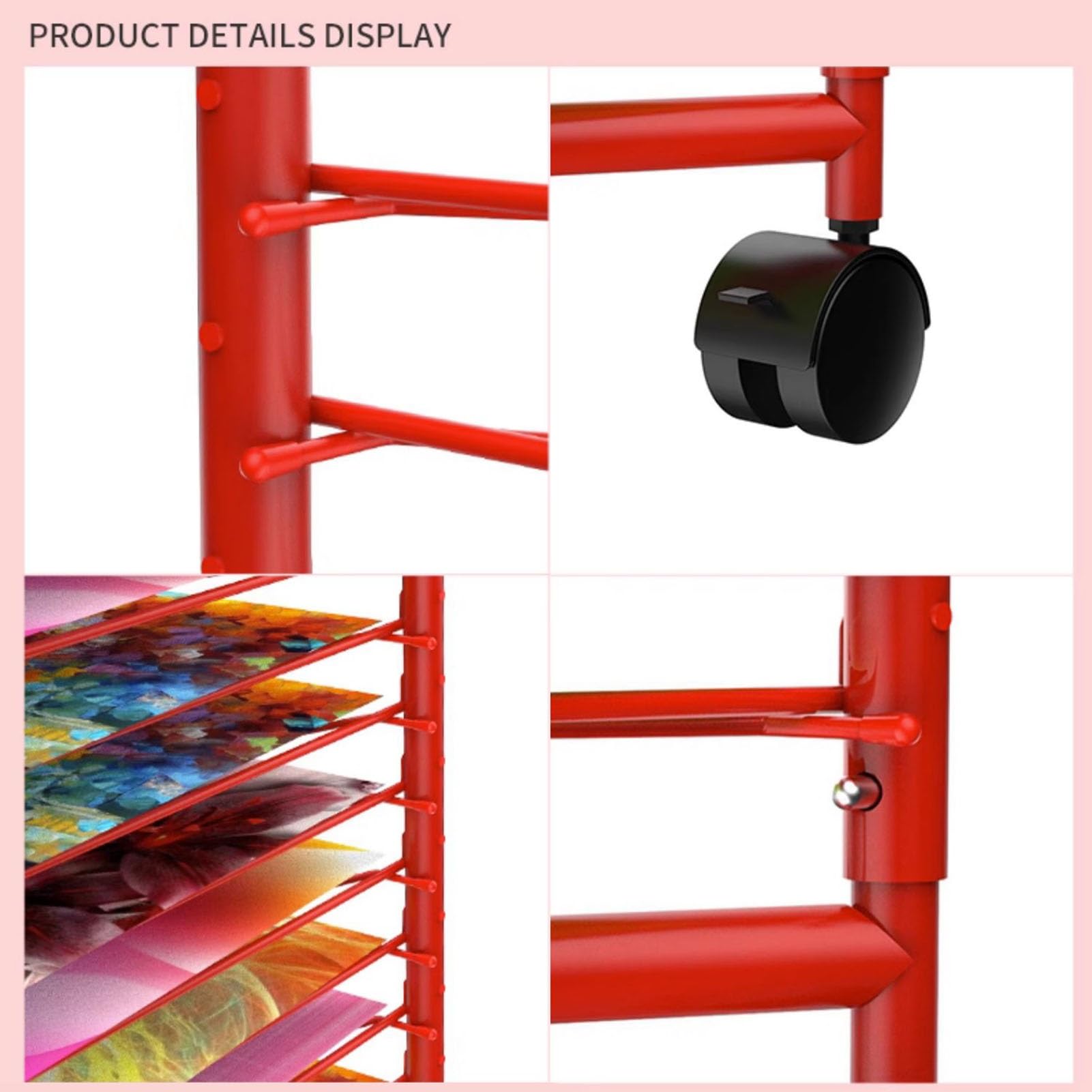 Metalowy Stojak Do Przechowywania I Suszenia Dzieł Sztuki – Solidny Organizer Na Obrazy I Rysunki Do Szkół I Klubów Artystycznych – 16 Półek – Stal, Kolor Czarny, 43 X 32 X 85 Cm