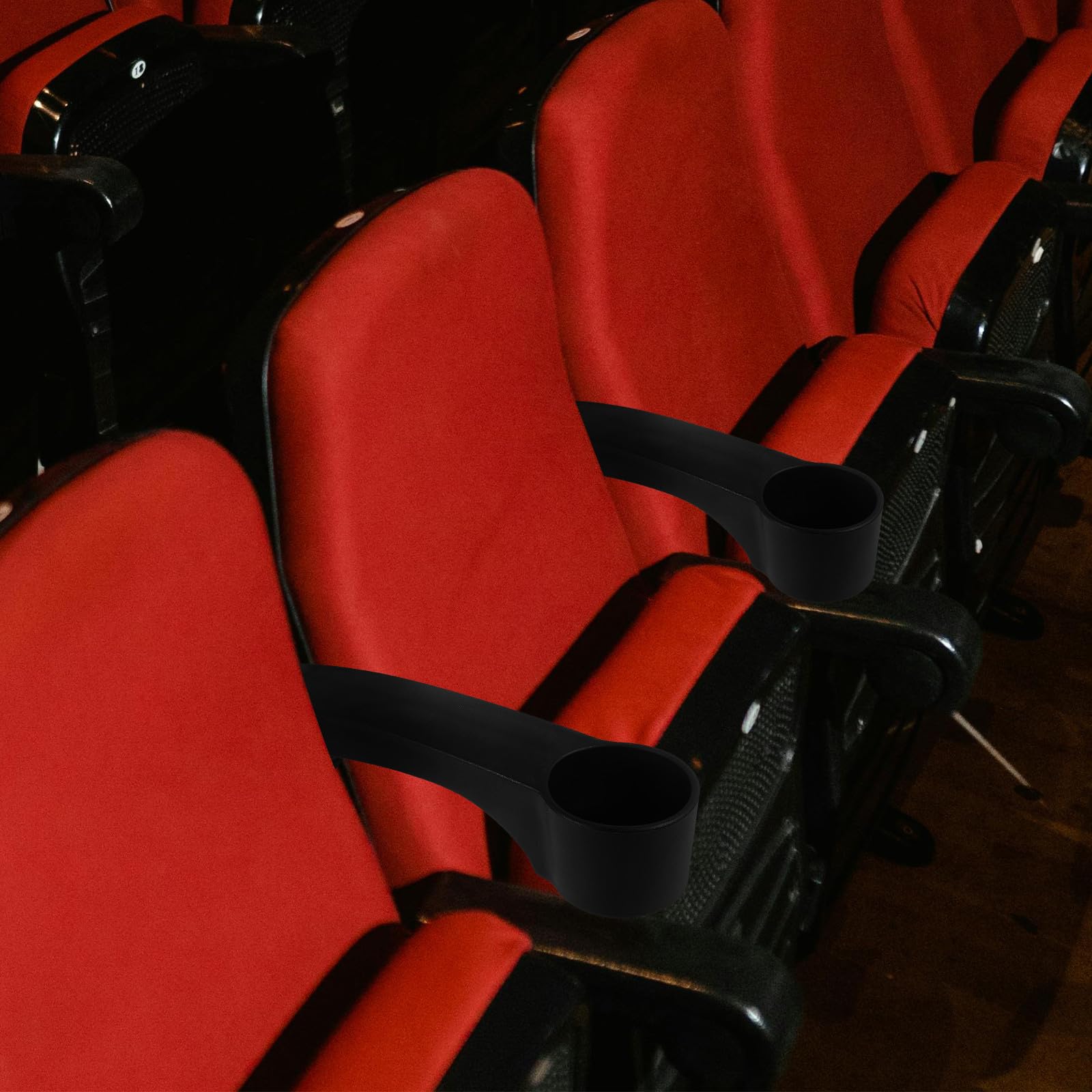 Bracciolo per Sedia da Teatro con Portatazze, Ricambio Nero Plastico