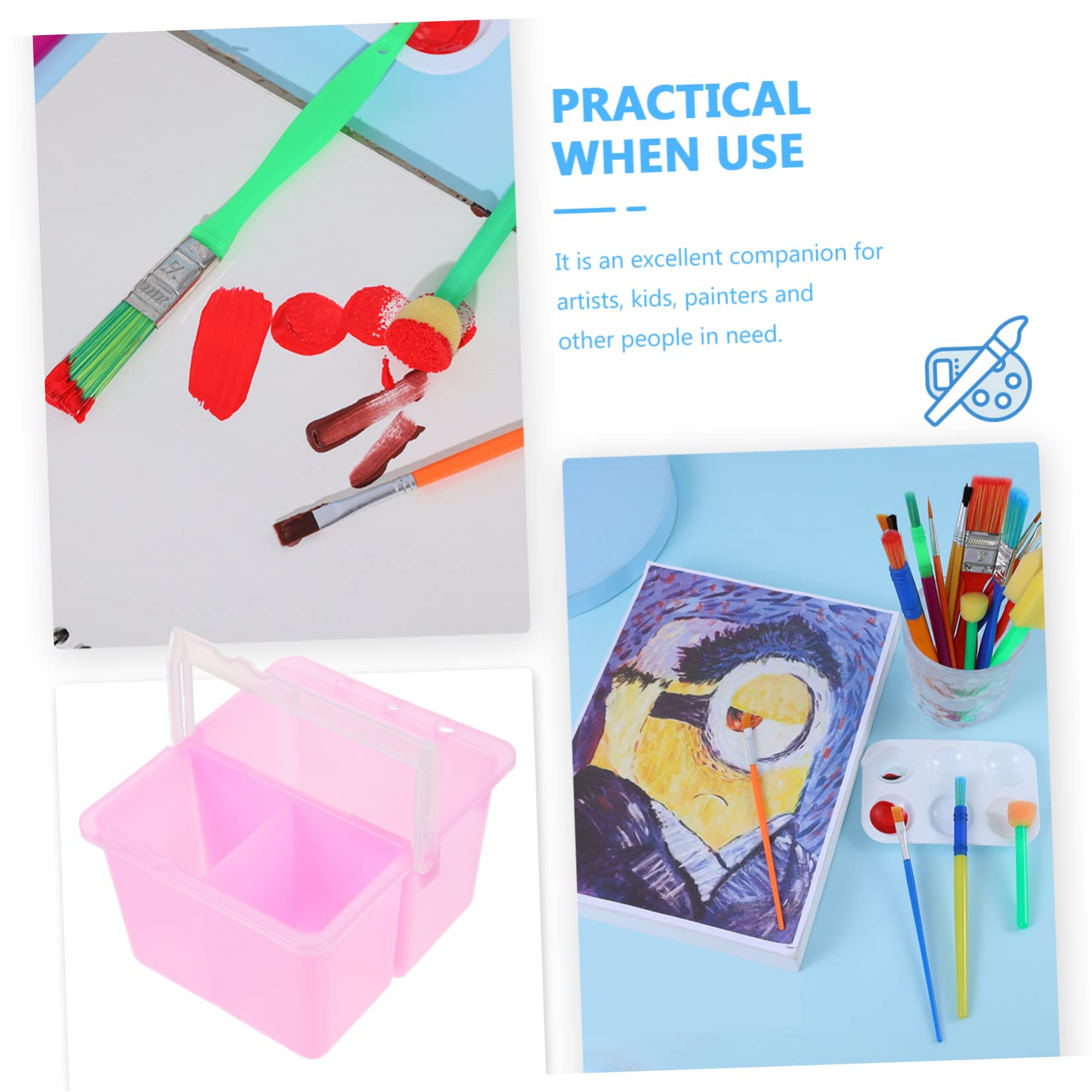 HAPINARY 2pcs Pencil Bucket Washing Machine Cleaner He Washer Machine Cleaner Oil Paint Cleaner Washer Cleaner Painting Buckets Oil Brush Cleaner Artist Brush Basins Turpentine Plastic