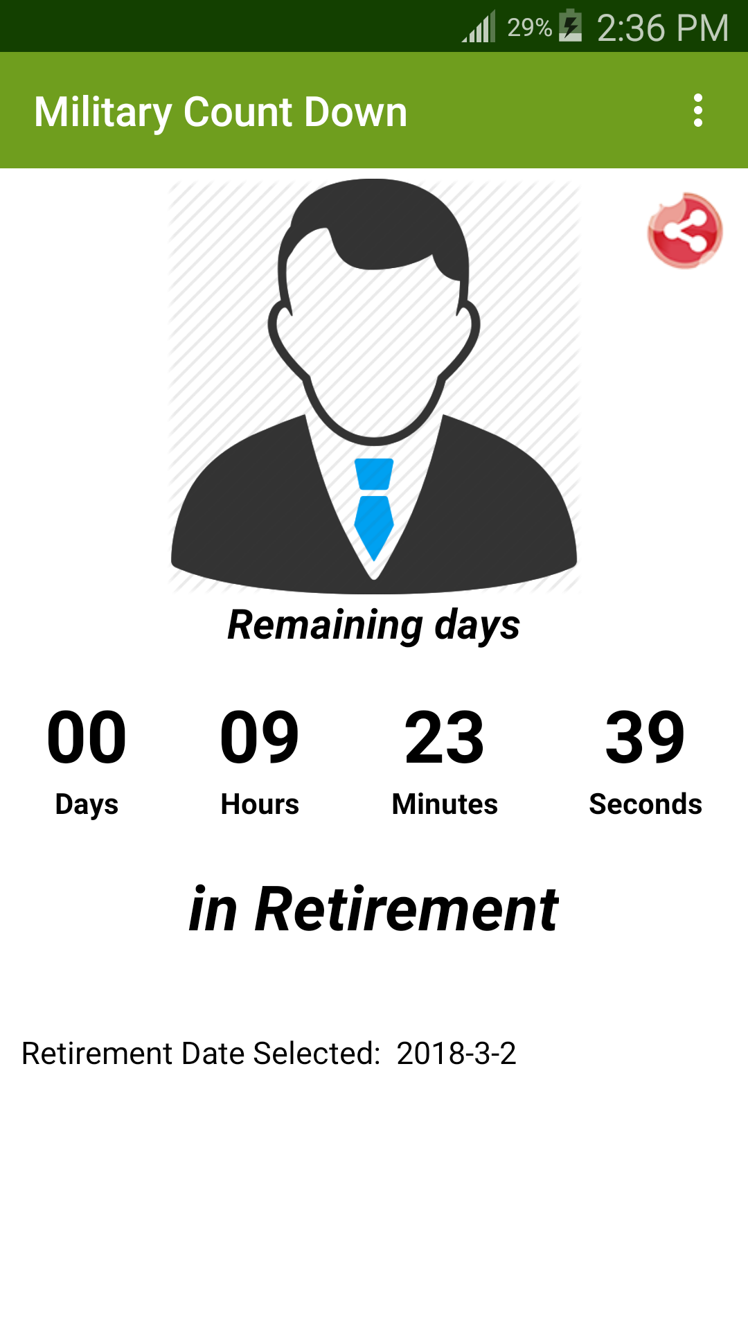 Short Timer Countdown Military Retirement App on Amazon Appstore