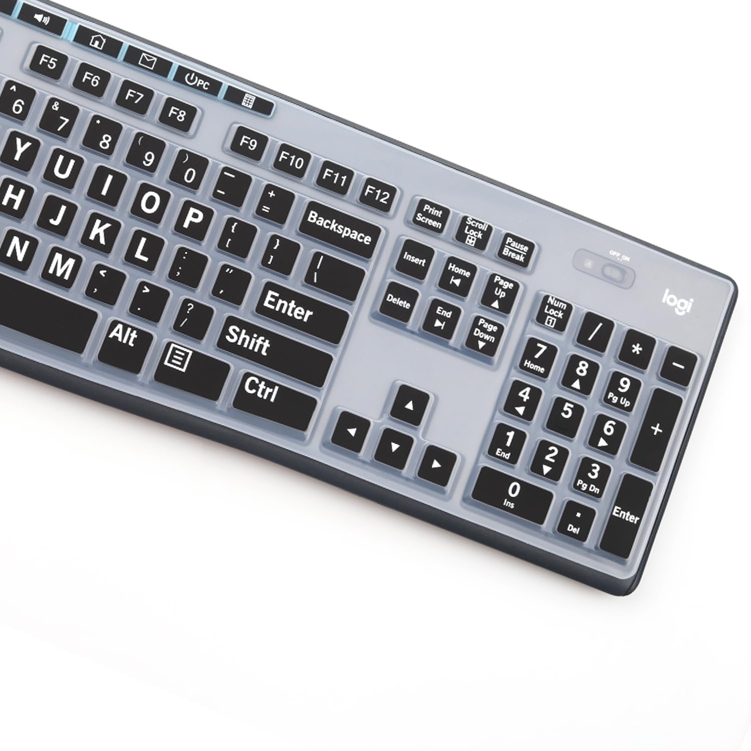Silikon Tastaturabdeckung Mit Großen Buchstaben Für Logitech MK295, K270 & ähnliche – Staubschutz