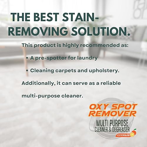 Miniatura 6 de UCS Oxy - Limpiador y desengrasante multiusos de 32 onzas, removedor de manchas para alfombras, tapicería, lavandería y más, potente solución de