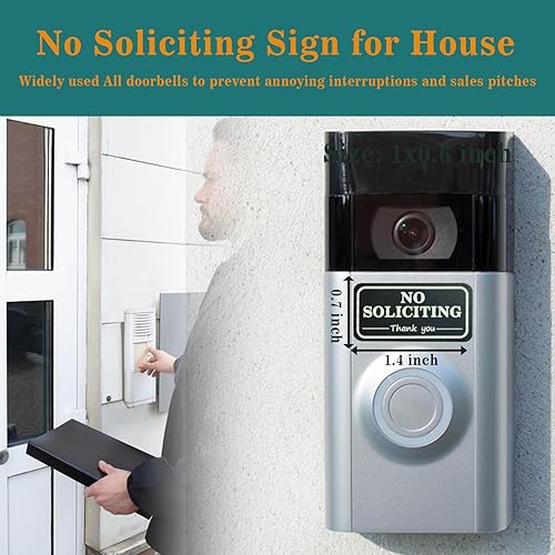 Miniatura 10 de Letrero pequeño de No Soliciting para casa, 6 piezas de letrero de no solicitud, resistente a la intemperie con calcomanías que brillan en la