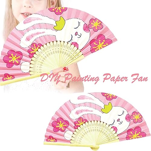 Miniatura 4 de Woohome Ventilador de mano plegable de papel para baile, parte, picnic, regalo de fiesta de boda, decoración de boda (morado)