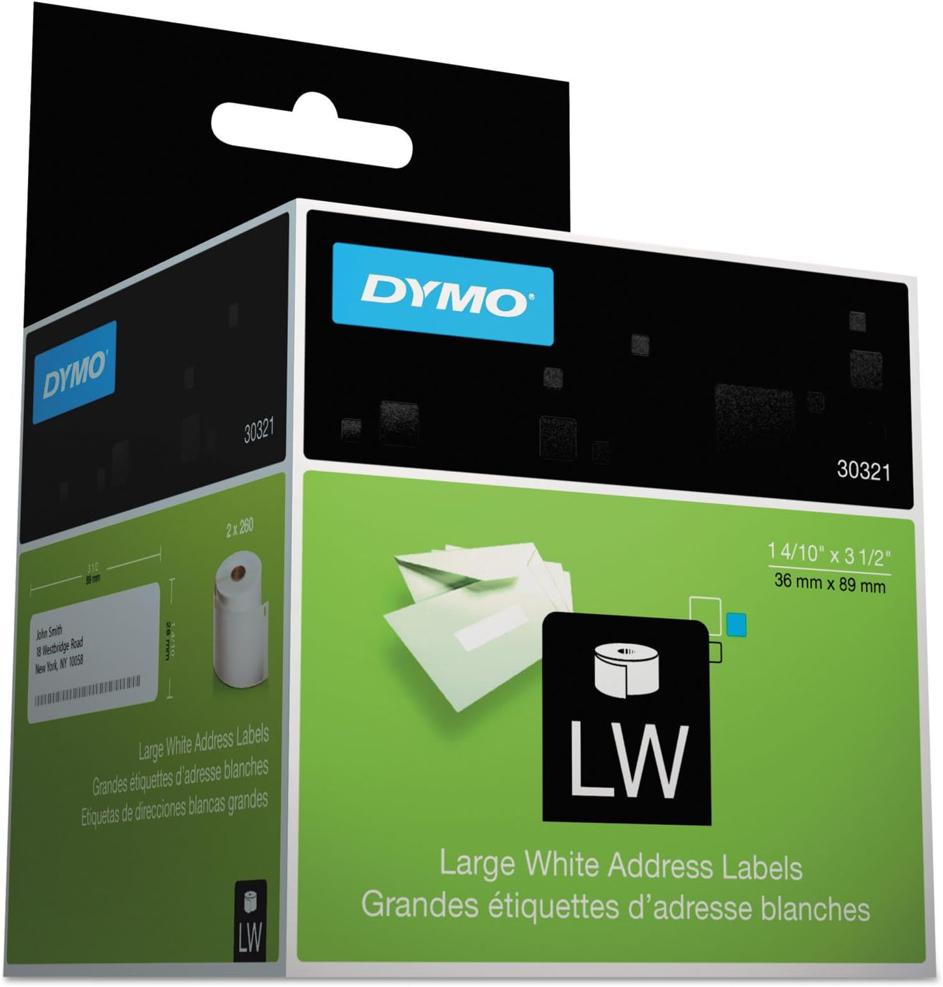 DYMO Address Labels, Large, 3-1/2" x 1-2/5", White
