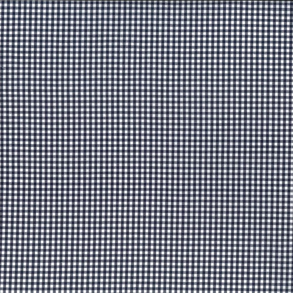 100% Yarn Dyed Cotton Fabric 2.5mm Gingham Check Squares 144cm Wide (Sold Per Half Metre) (Navy)
