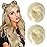 REECHO 2 PCS Mini Claw Clip in Messy & Cat Ears Hair Bun Extensions HB001 Wig Accessory Updo Hairpieces for Women Girls (Pack of 2-3 Straight, Natural Blonde)