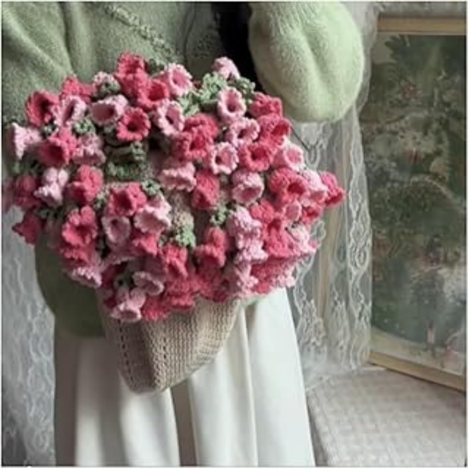 Amazon｜バラ花束ブランケット、花の花束ブランケット手作り、かぎ針
