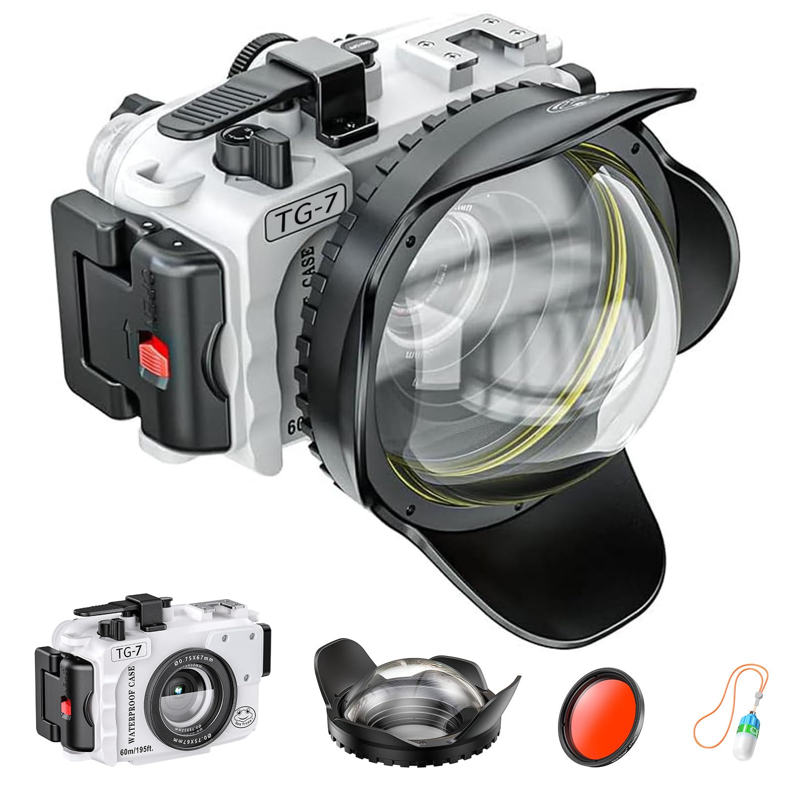 Amazon.com : Seafrogs 60m/195ft Underwater Camera Housing for