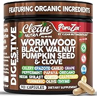 CleanNutraceuticals Wormwood Black Walnut Cleanse: Probiotic Gut Detox with Pumpkin Seed, Neem, Garlic, Vegan Capsules