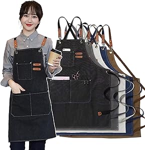 [deoway] アウトドアエプロン キャンプ ワークエプロン 大判タイプ ツールポケット付き BBQ 作業用 厚手コットン素材 カフェ 前掛け フリーサイズ 男女兼用