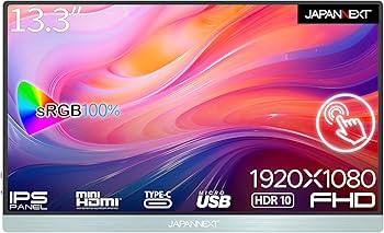 【美品】モバイルモニター 13.3㌅ 薄型 軽量 USB-C/HDMI対応 箱付 Amazon.co.jp: JAPANNEXT 13.3インチ モバイルモニター IPS