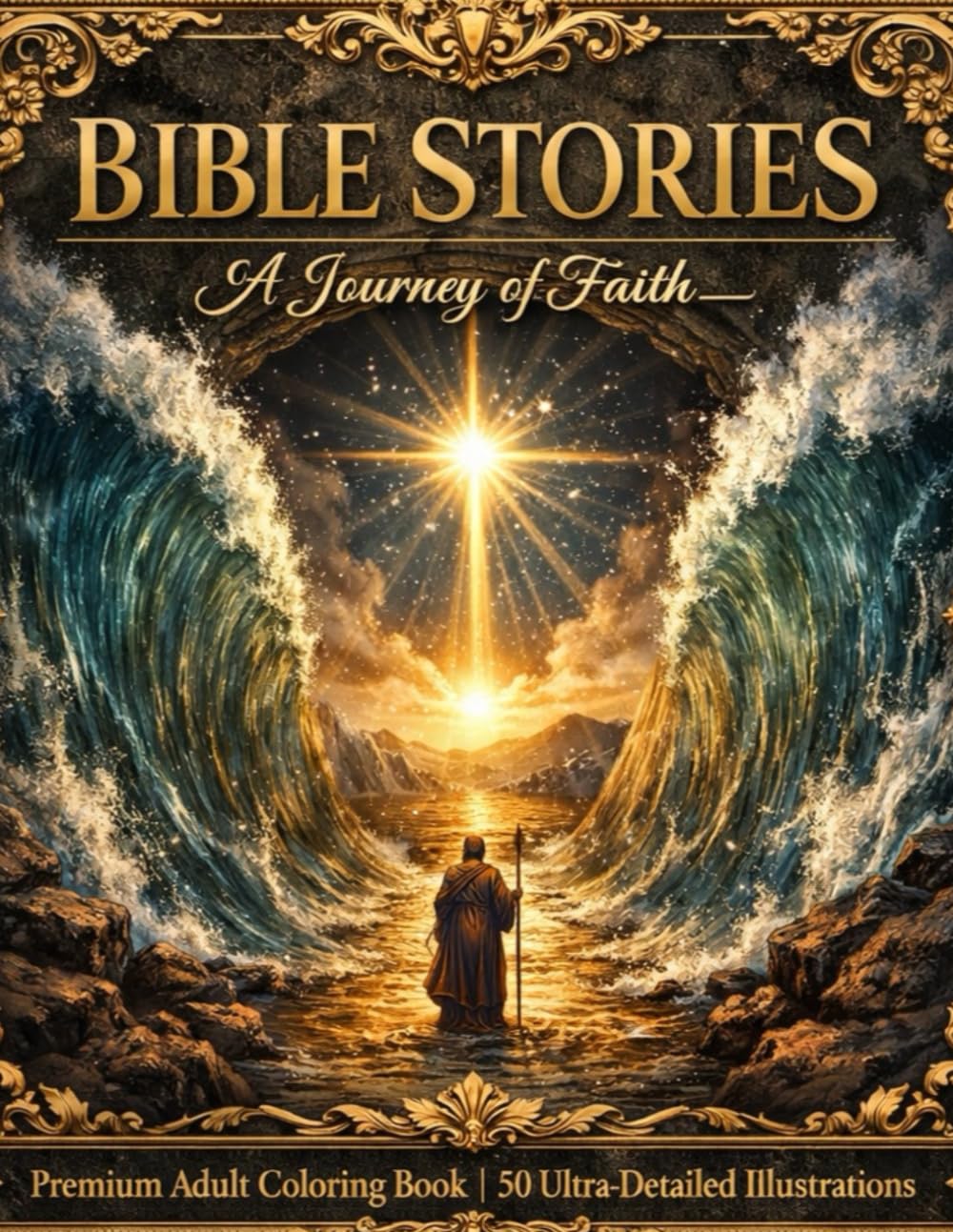 BIBLE STORIES: A Journey of Faith: Premium Adult Coloring Book Featuring 50 Ultra-Detailed Illustrations from the Old and New Testament (Cores da Cultura)