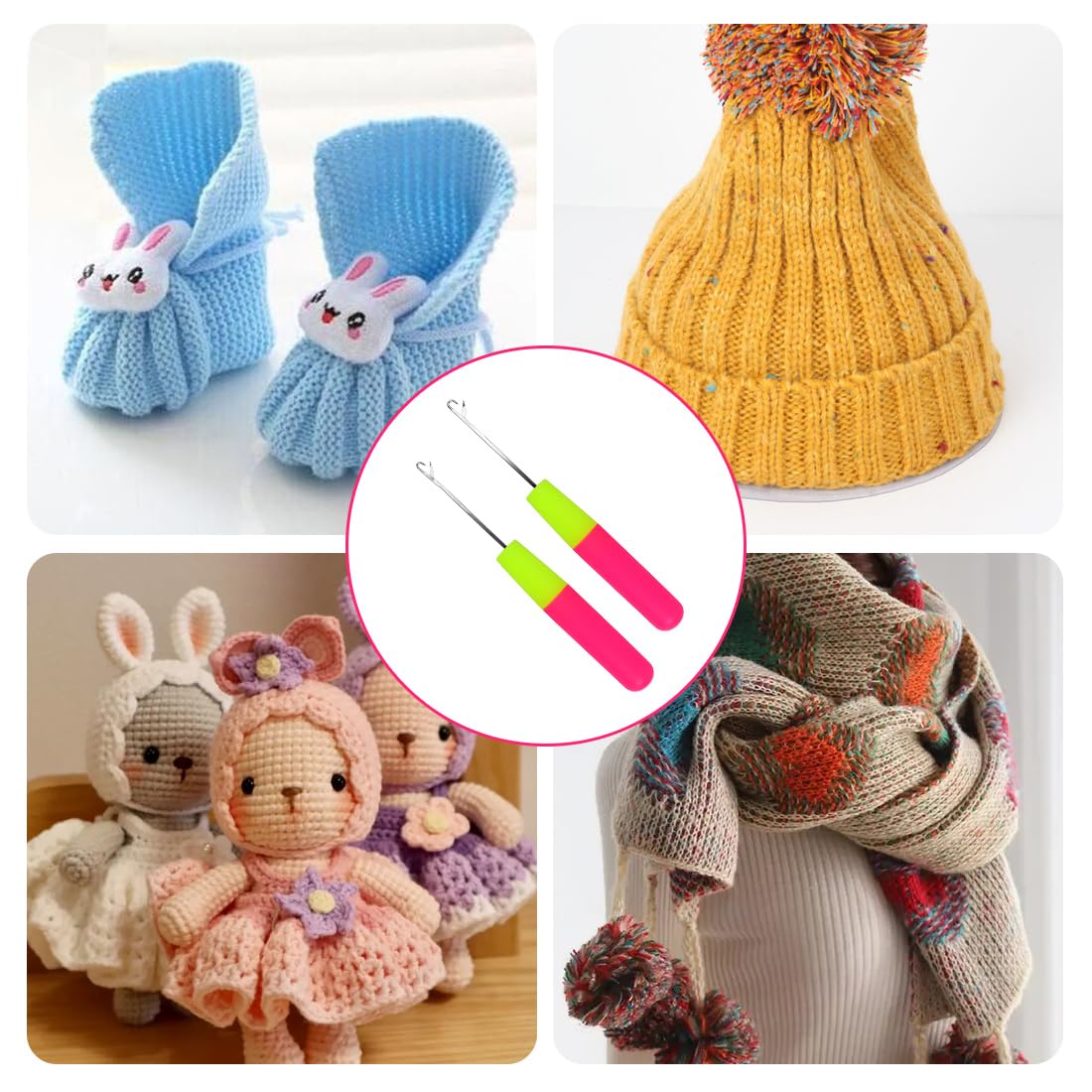 2 Uncinetti Per Capelli Con Impugnatura - Agganciato Ago Per Trecce E Extension Fai Da Te - Foto 10