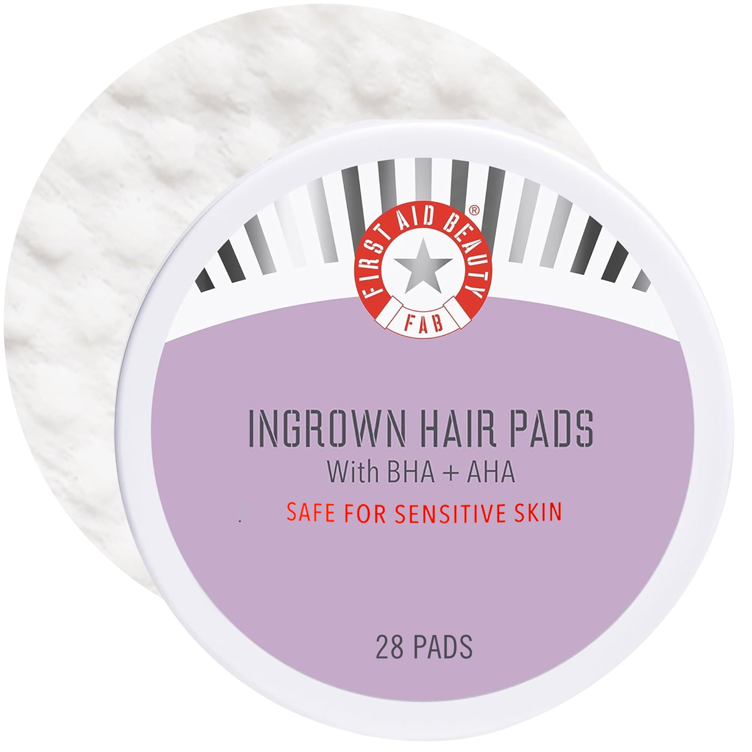 First Aid Beauty - Ingrown Hair Pads with BHA + AHA - Aftershave Treatment Pads to Help Prevent Razor Bumps for Men & Women - Exfoliate Underarms & Bikini Area - Compostable for Daily Use - 28 Pads