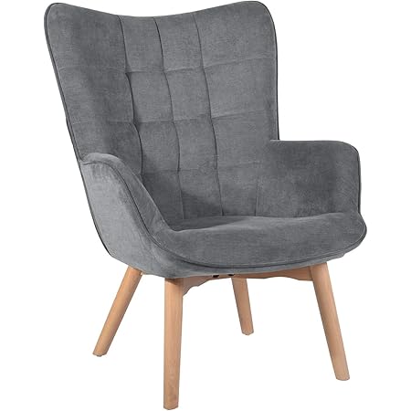 Fauteuil Scandinave Ultra Confort – Canapé D'angle Cosy Avec Dossier Rembourré Et Pieds En Bois Massif – Rose Doux