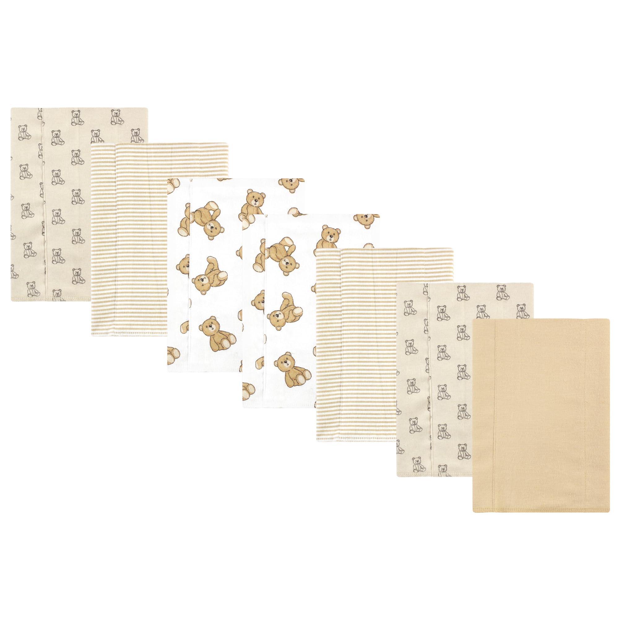 Luvable Friends Hudson Baby Flannel Burp Cloths 7pk, Cuddle Bears