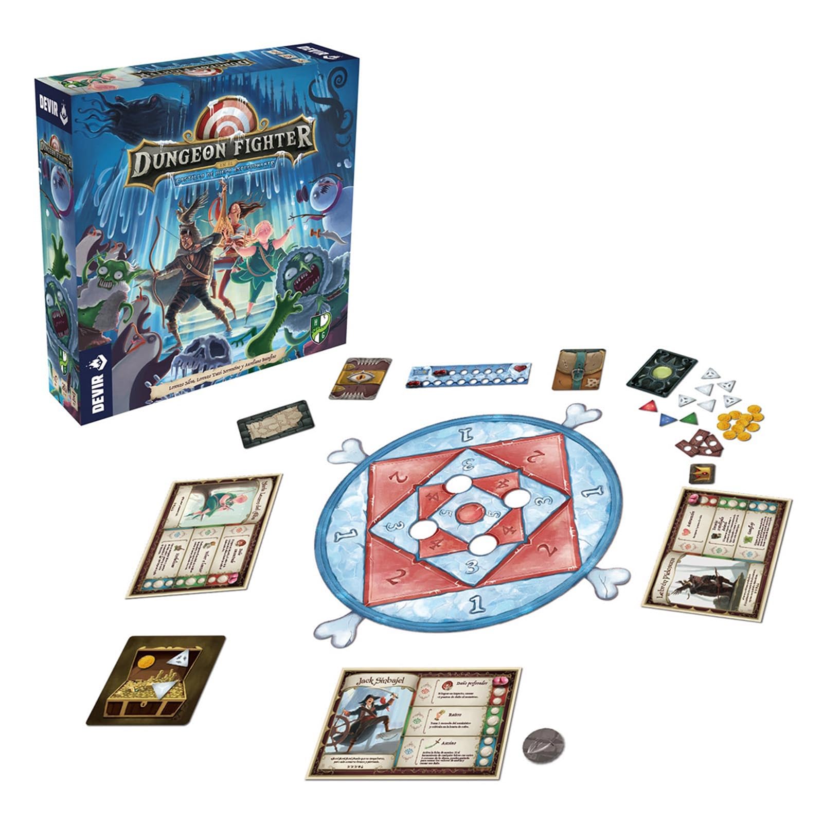 Devir - Dungeon Fighter: Expansión Castillo De Hielo Espeluznante, Juego de Mesa, Juego de Mesa con Amigos Divertido, PartyGame, +8 (BGDUFCHSP)