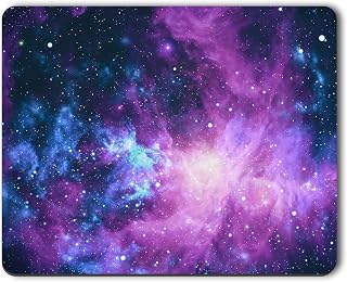 Atufsuat Mouse Pad, Cool Galaxy Anti-Slip Rubber Mouse Pads, Cute Gaming Mouse Pad for Laptop & Computer, Customized Mousepad for Men Kids, Square Office Mouse Mat Desk Decor, 10.2" x 8.7", Purple