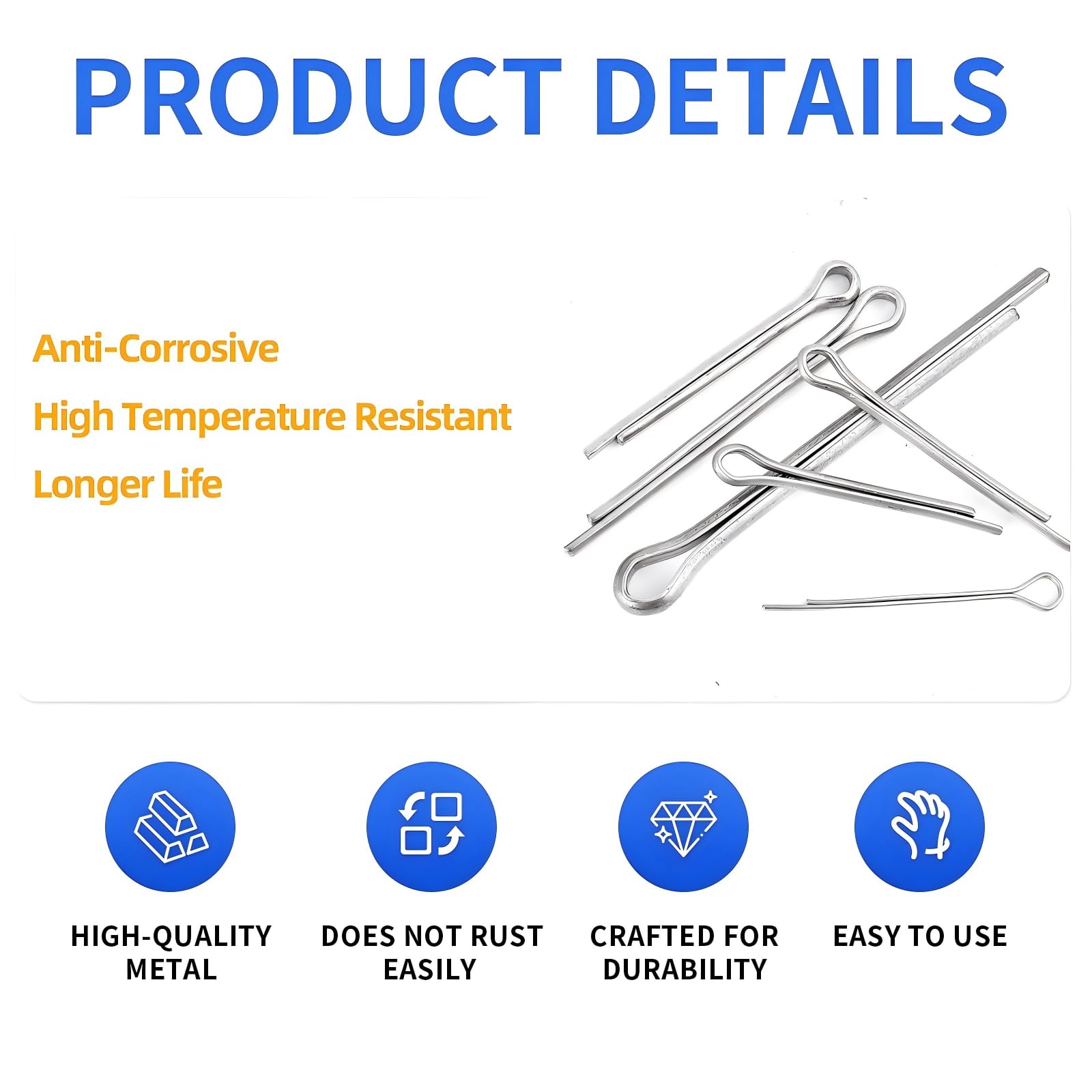 Cotter Pin Kit - 180 Pcs Stainless Steel -3