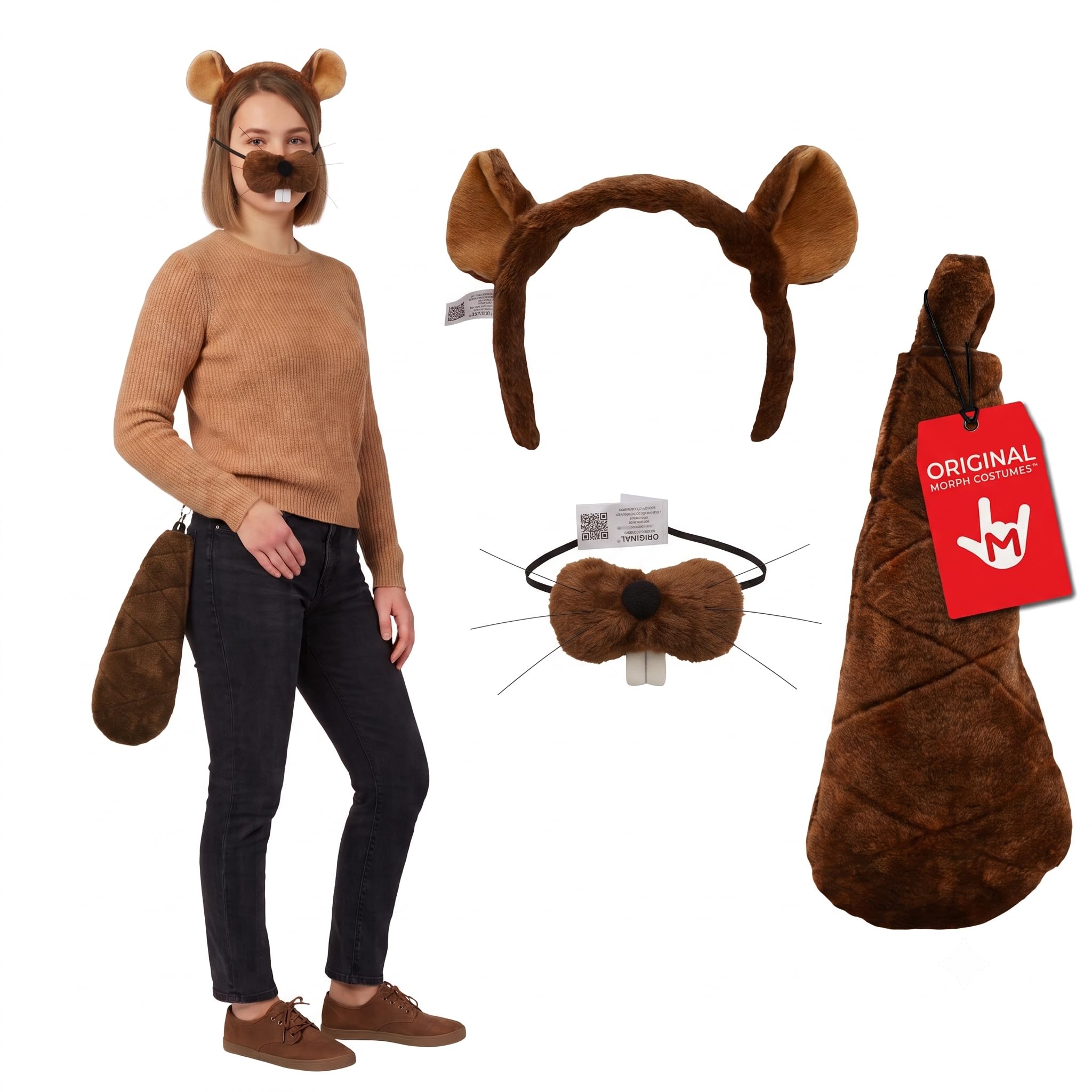 Nicky Bigs Novelties Beaver Hat, Beaver Tail, Beaver’s Teeth, Beaver’s Costume For Adults, Animal Costume For Adults